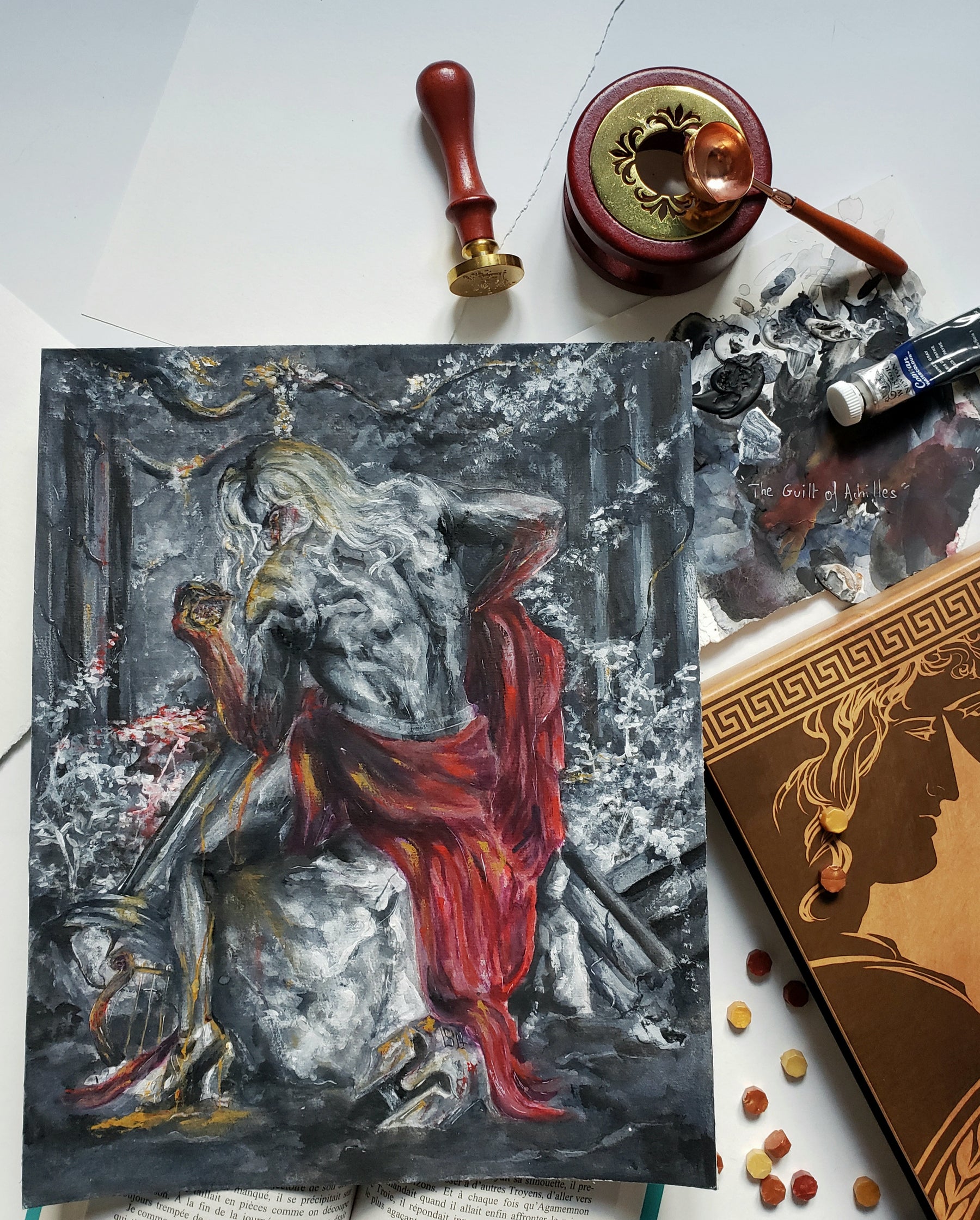 "The Guilt Of Achilles" Watercolor & Acrylic on paper