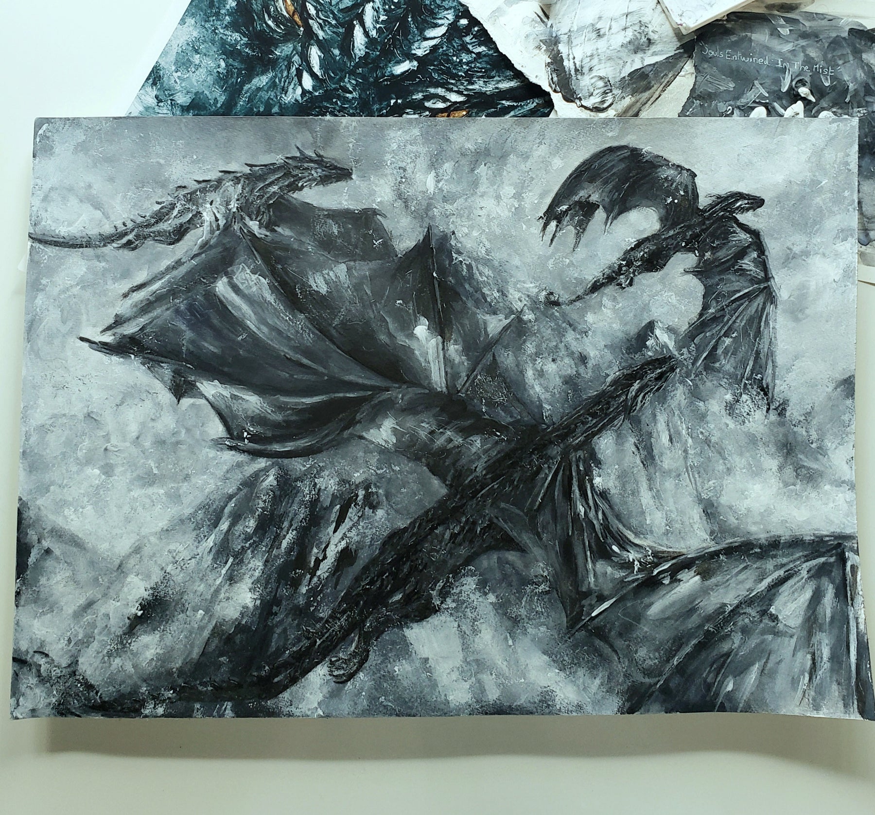 "Souls Entwined In The Mist" - Watercolor & acrylic on paper